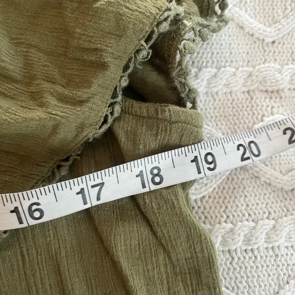 LOFT Olive Ruffle Blouse Cotton Womens Size XS - Picture 11 of 11